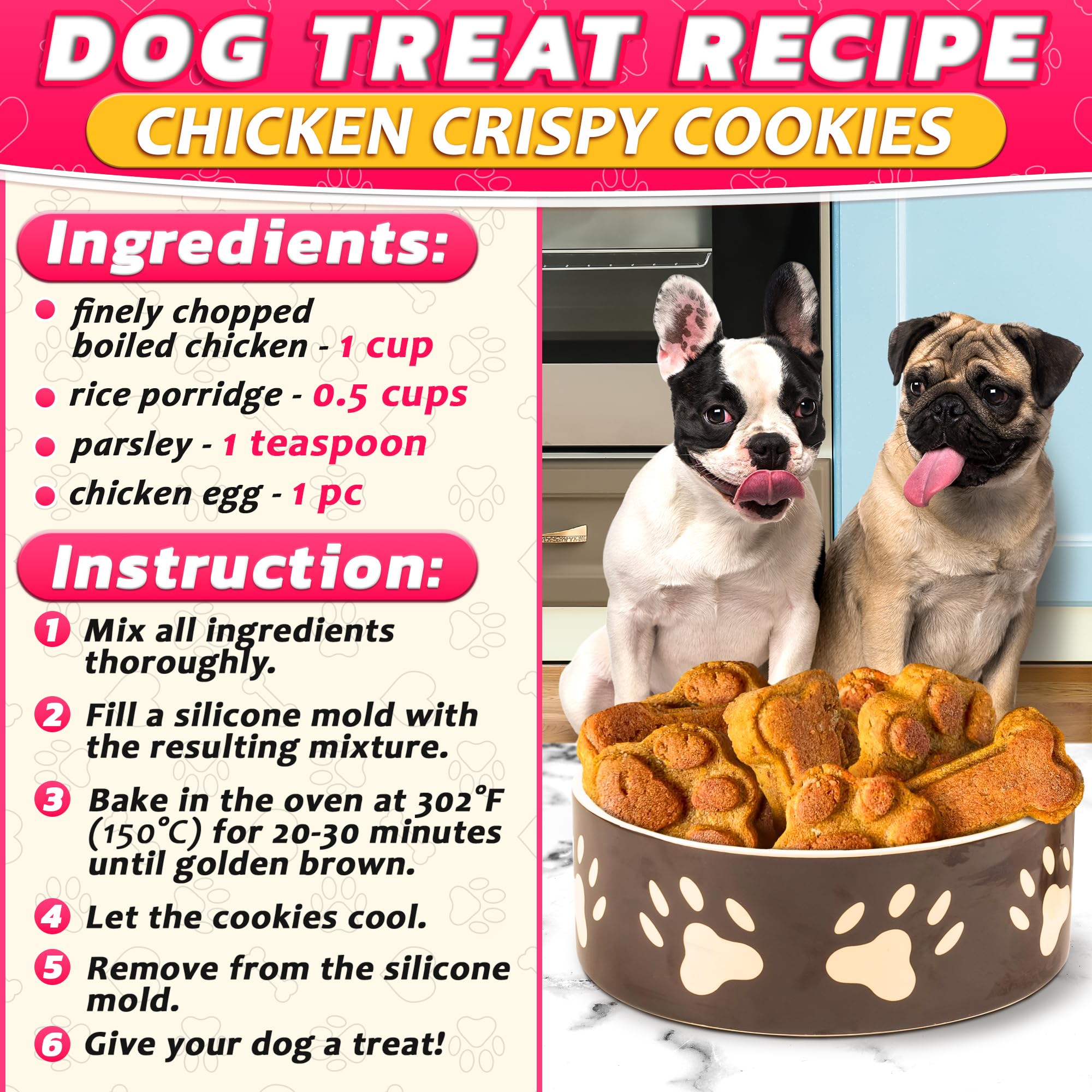 2 Pcs Silicone Dog Treat Molds for Baking, Freezing & Candy Making - Reusable Chocolate Molds for Homemade Dog Treats - Perfect for DIY Pet Snacks, Frozen Treats & Party Favors