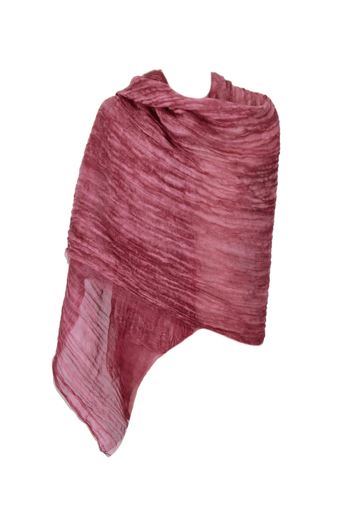 Elegant Diaphanous Textured Wrap Silk Scarf for Women - Lightweight Fashion Accessory for Office, Wedding & Special Occasions