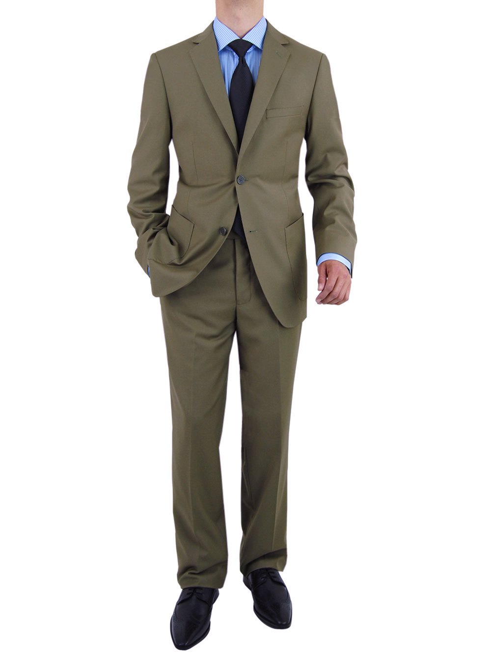 Salvatore Exte Men's 2-Button Slim Fit Suit Set - Modern Tailored Blazer & Dress Pants for Business, Weddings & Formal Events