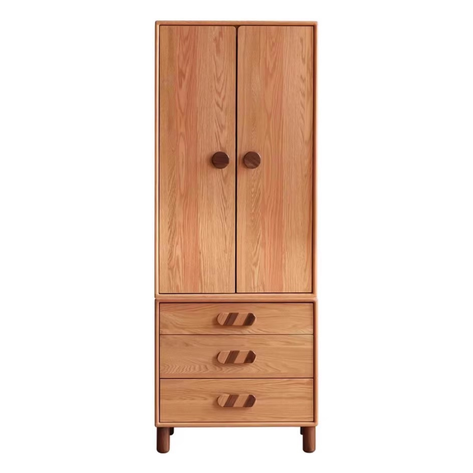 29.5x22.4x78.7 inch / 75x57x200 сm / Natural Wood Color / Wardrobe + Drawer cabinet