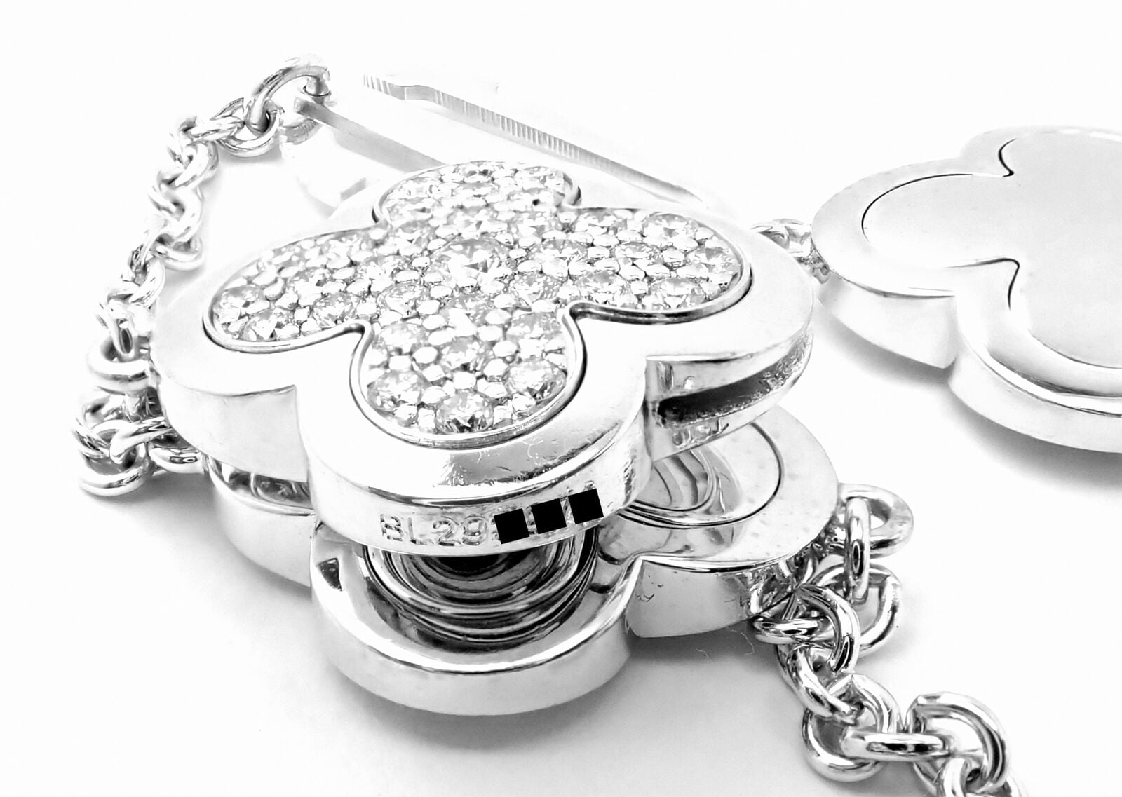 Authentic Van Cleef & Arpels 18k White Gold Diamond Pure Alhambra Necklace - Luxury Jewelry for Women, Perfect for Weddings, Anniversaries & Special Occasions
