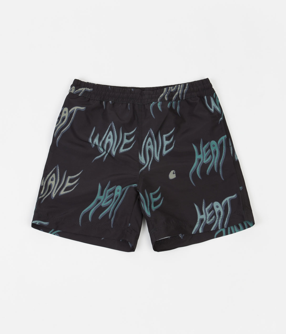 Carhartt Drift Swim Trunks for Men - Heat Wave Print Black Quick-Dry Swim Shorts | Beach, Pool & Water Sports