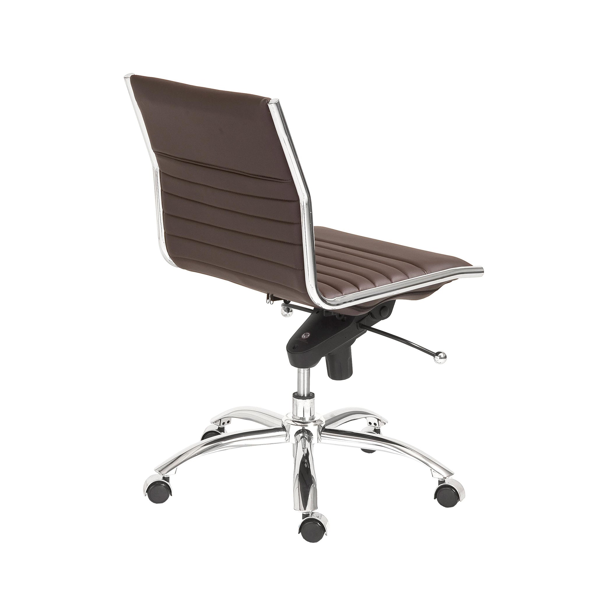 Euro Style Dirk Low Back Office Chair - Armless Ergonomic Design with Chrome Steel Base for Home, Office & Workspace Comfort