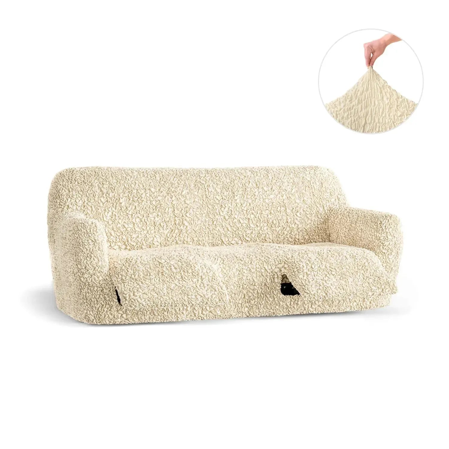 3 Seater Recliner Slipcover - Soft Fuco Cotton Stretch Sofa Cover - Perfect for Living Room, Family Room & Home Theater Furniture Protection