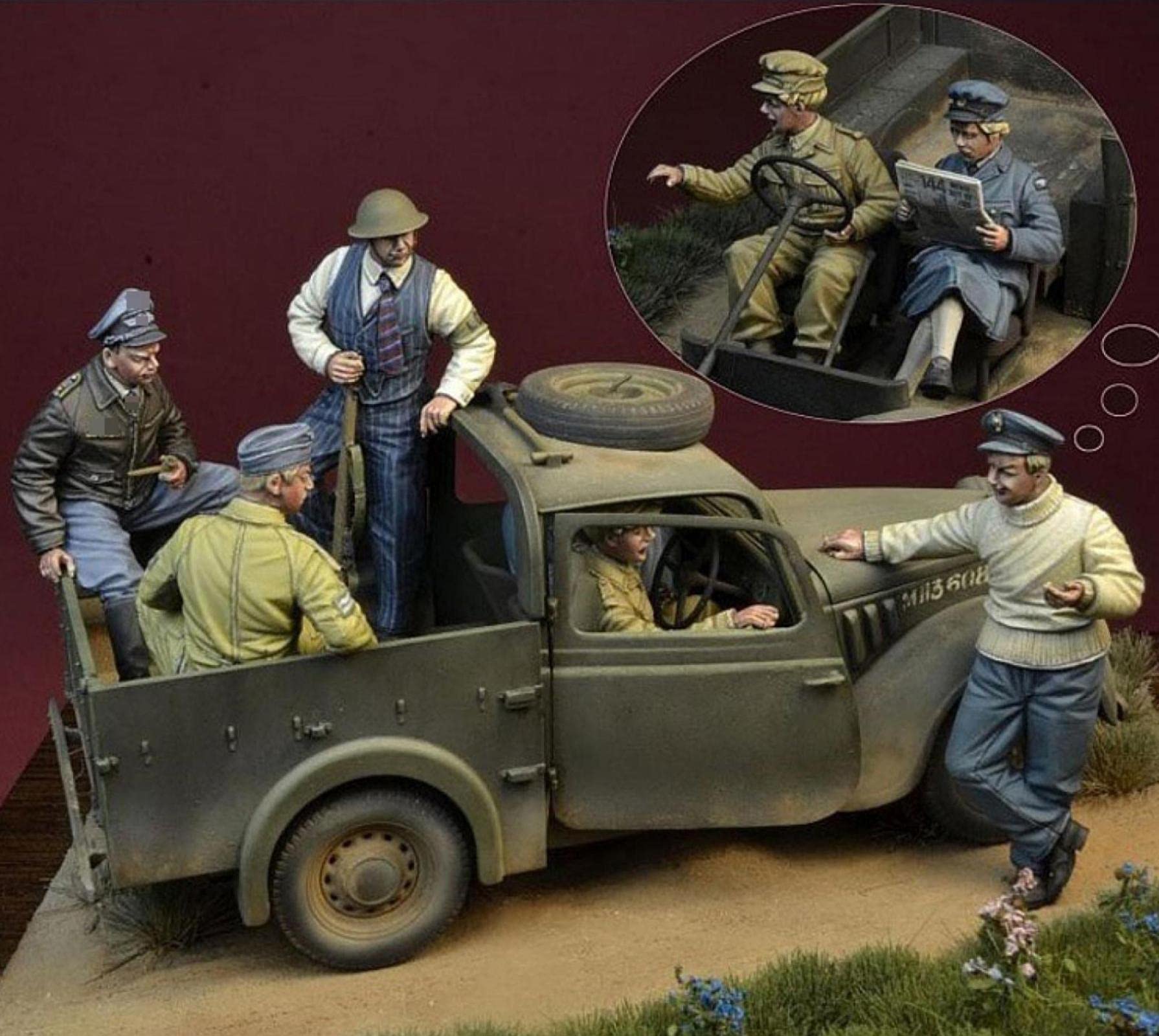 1/35 Scale WWII Soldier Resin Model Kit - Unassembled & Unpainted (6 Figures, No Vehicle Included) - Perfect for Military Collectors, Diorama Builders, and History Enthusiasts