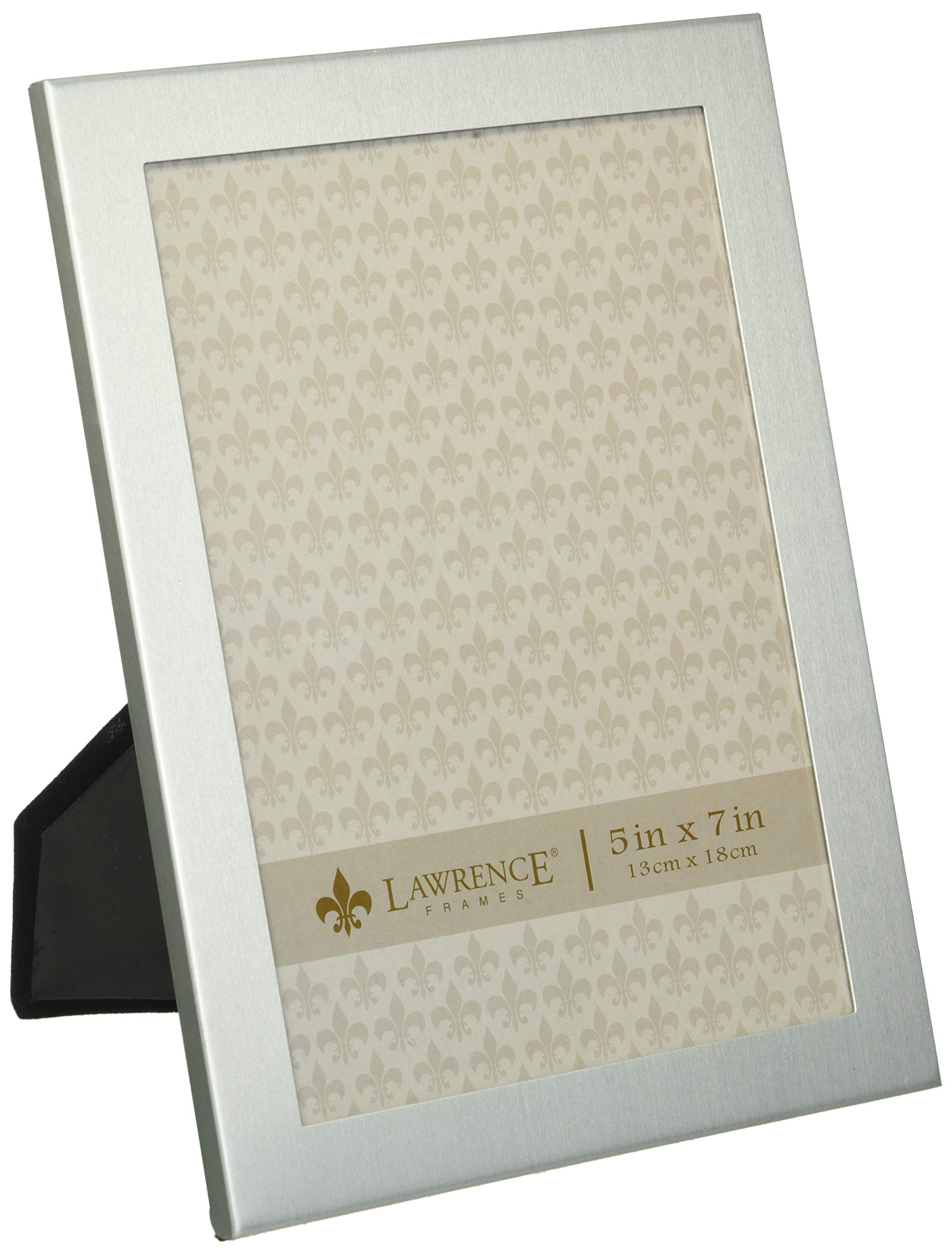 Lawrence Frames Brushed Silver 5x7 Metal Picture Frame - Elegant Wall & Tabletop Display for Photos, Artwork, and Home Decor
