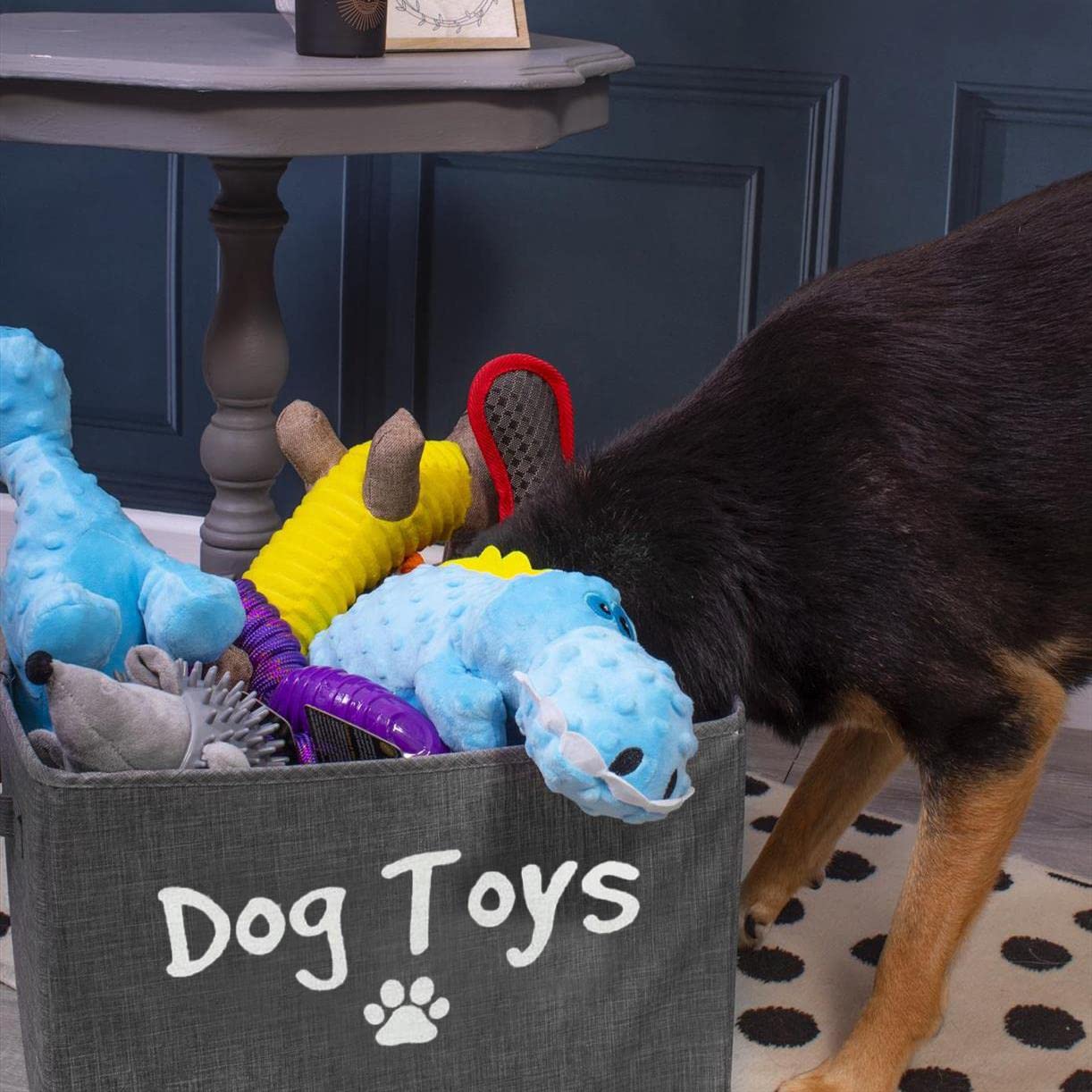Smart Choice Dog Toy Storage Box in Grey - Durable Pet Toy Organizer for Living Room, Bedroom & Playroom