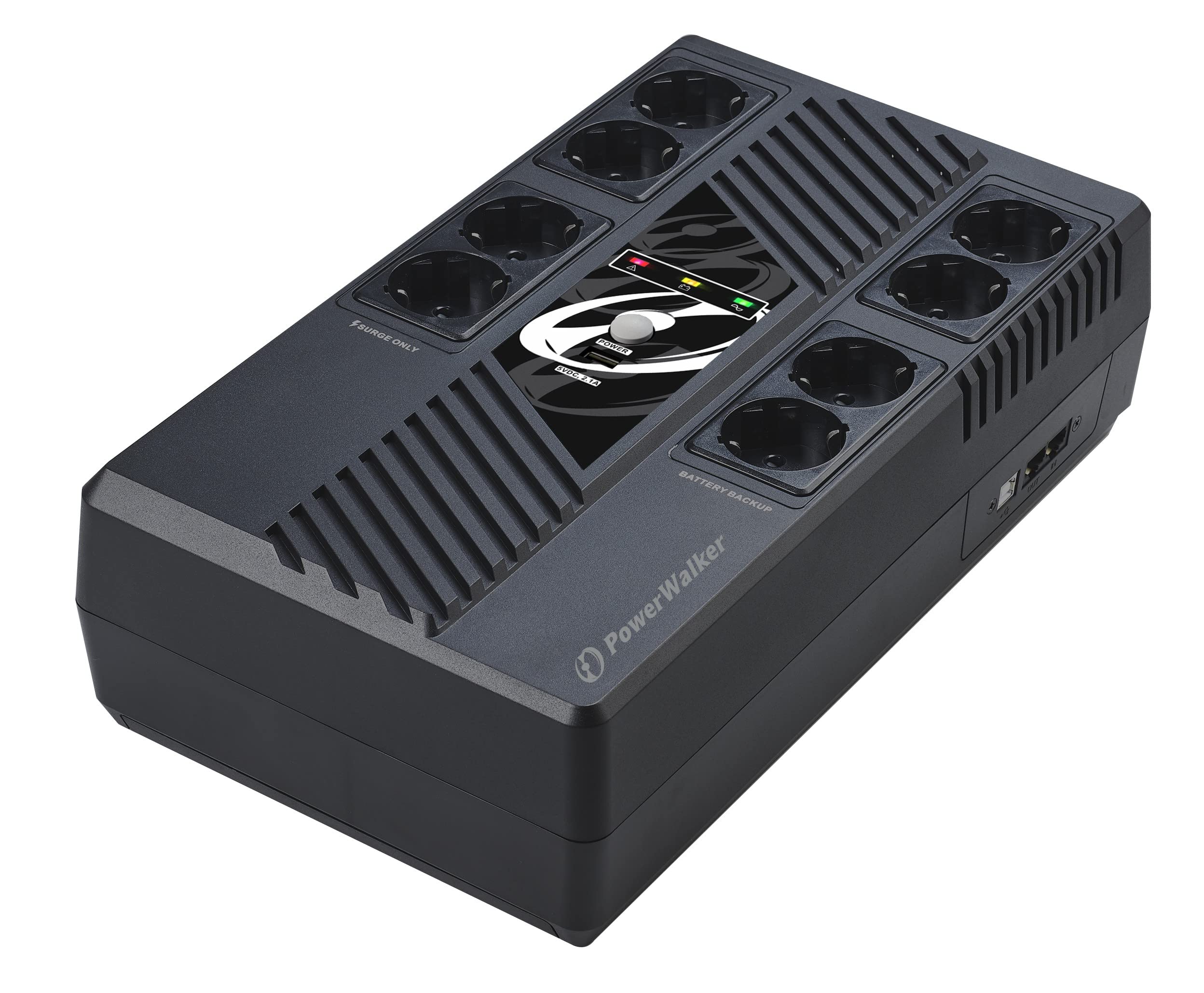 PowerWalker VI 1000 MS FR UPS 1000VA/600W Rack-Mountable Uninterruptible Power Supply - Perfect for Home Office, Server Rooms & Network Equipment Protection