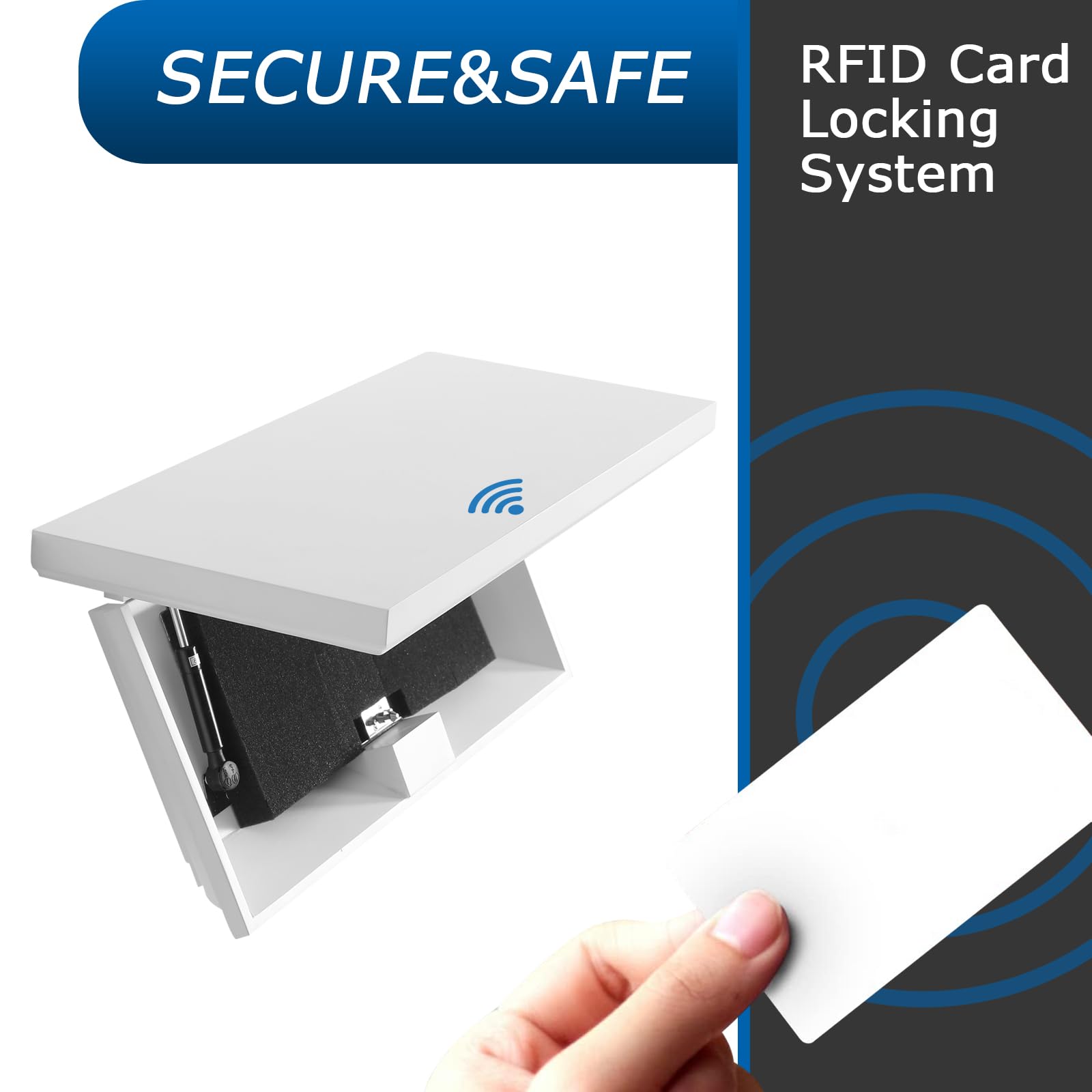 Hidden Gun Shelf with RFID Lock & Secret Trap Door - White Floating Shelf for Living Room, Bedroom, Office - Secure Firearm Storage & Discreet Home Decor