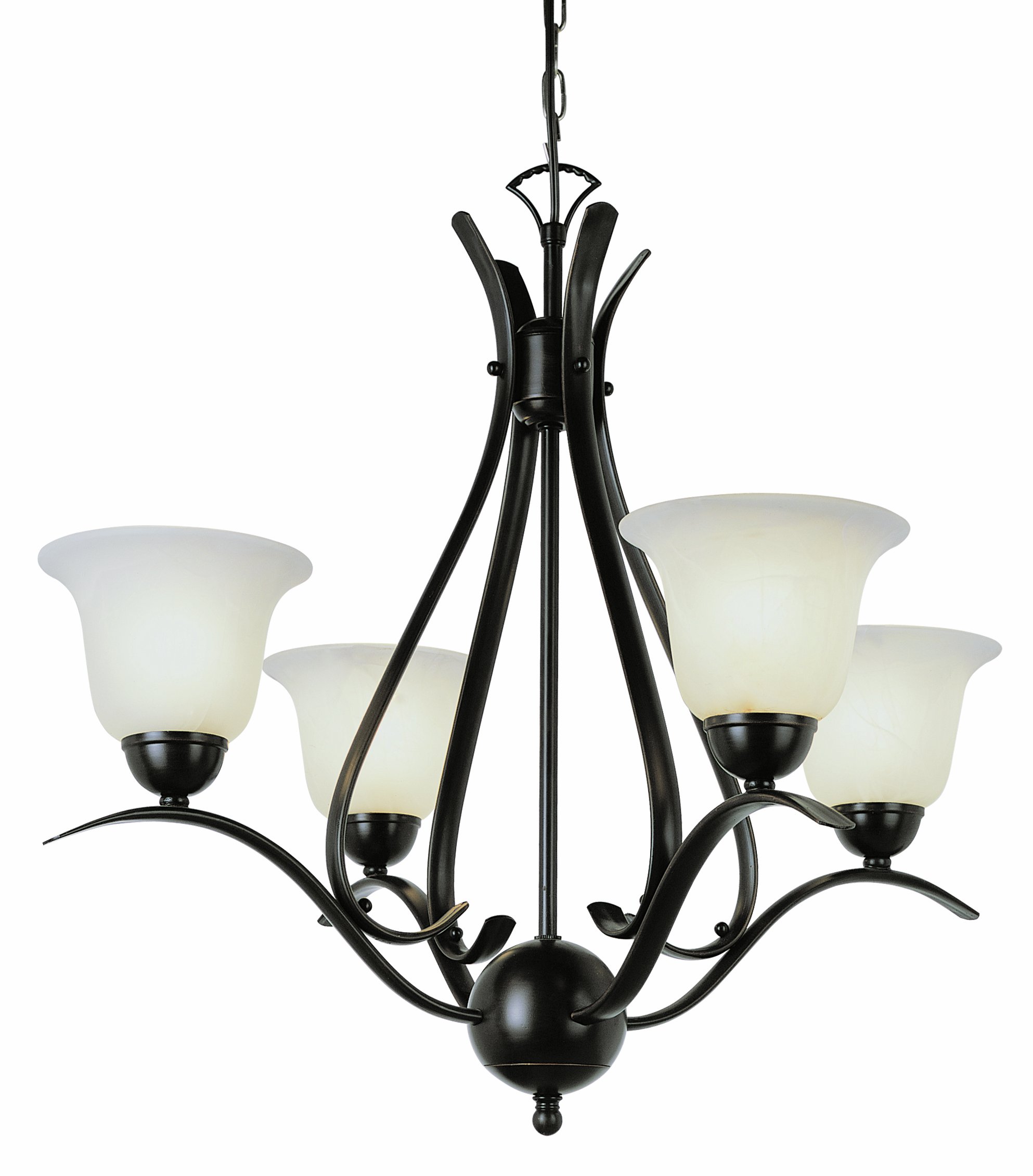 TRANS GLOBE Lighting 9280 ROB 22-Inch Rubbed Oil Bronze Indoor Chandelier - Elegant Aspen Design for Dining Room, Bedroom, or Living Room Lighting