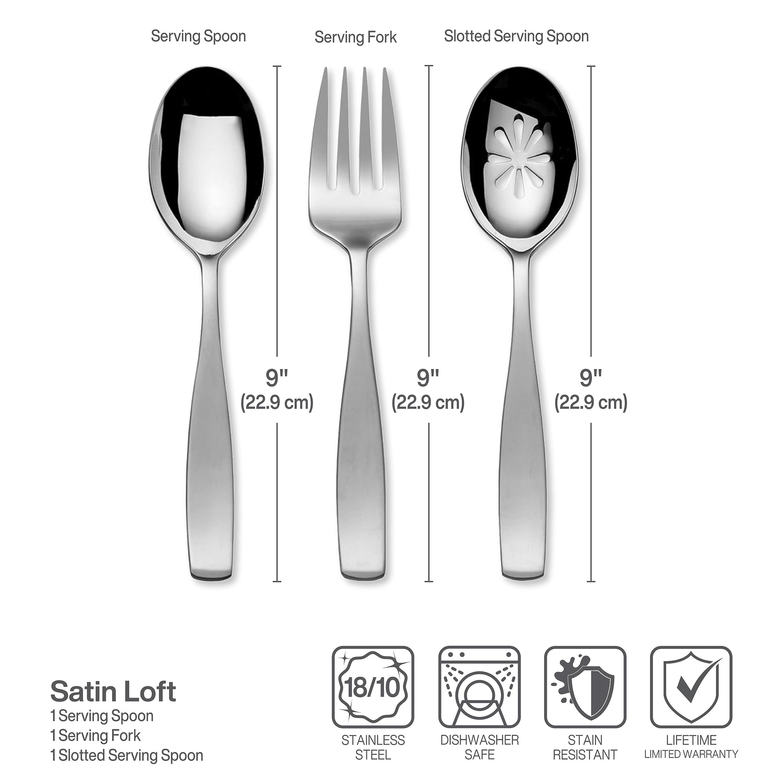 Premium Mikasa Opulent Hammered 75-Piece Silverware Set - 18/10 Stainless Steel Cutlery for 12 with 5-Piece Serving Utensils & Steak Knives - Elegant Dining Set for Weddings, Holidays & Formal Entertaining