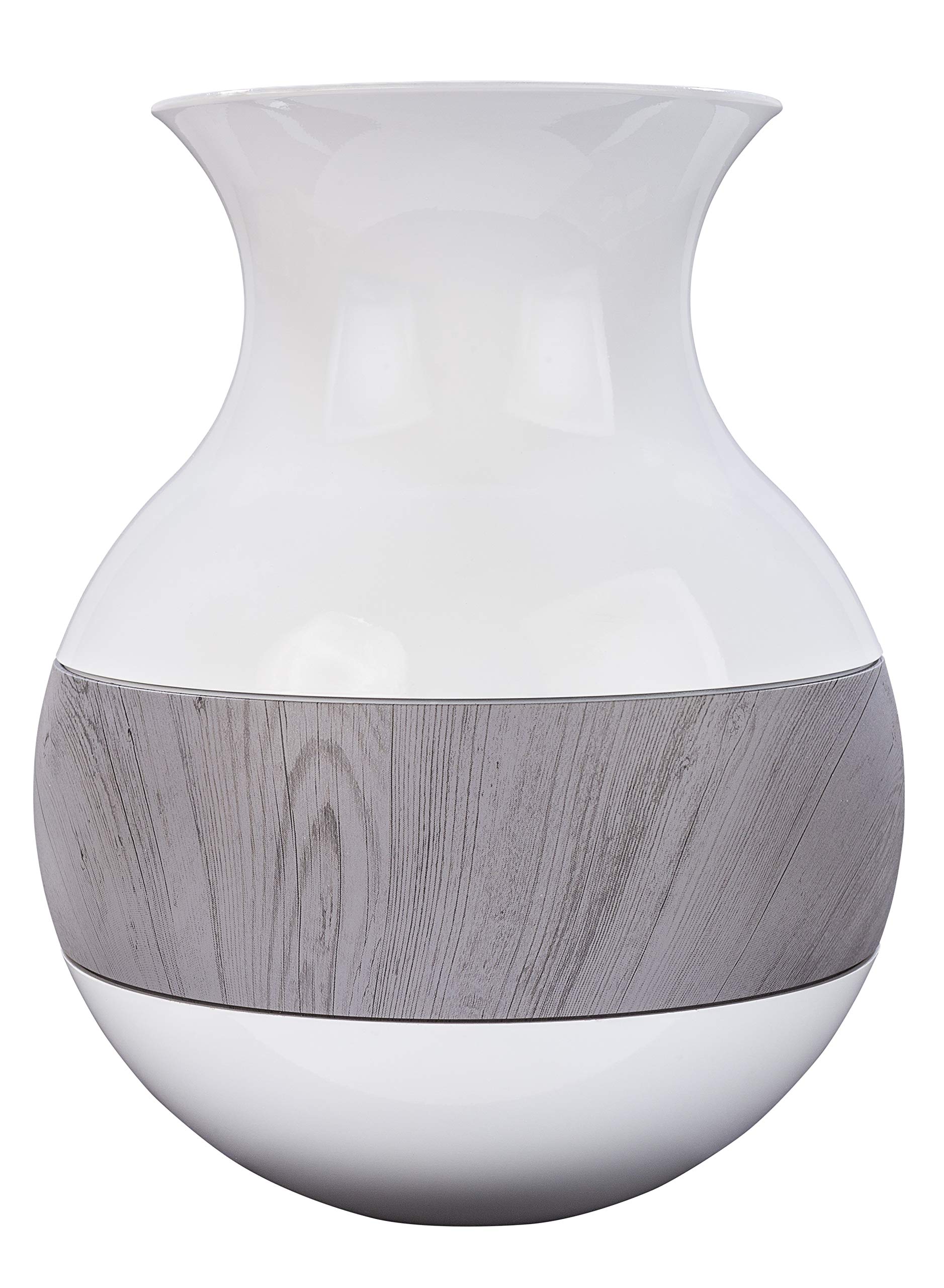 Wireless Battery Operated Doorbell Kit with White/Weathered Wood Vase - Perfect for Home, Office & Front Door Security (Easy Installation, Weatherproof)