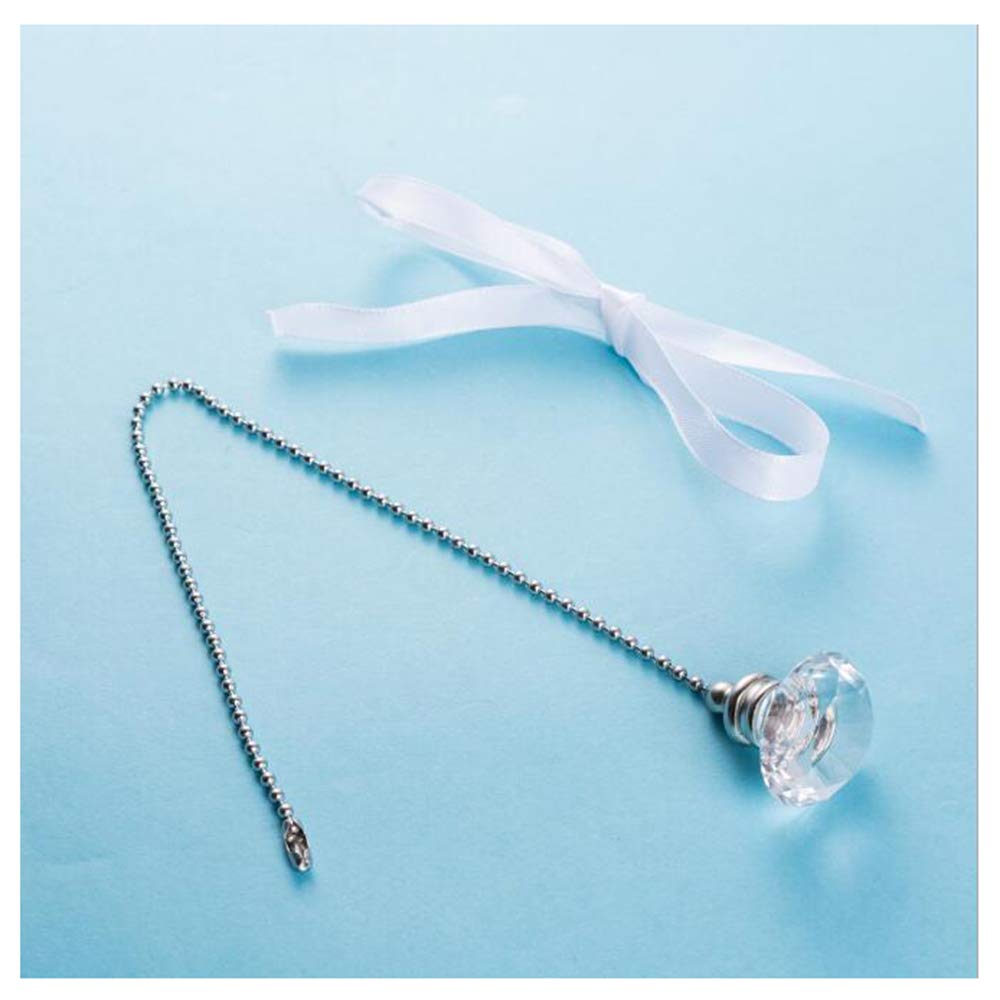 2 Pack Crystal Prism Ceiling Fan Pull Chain - 12.2 Inch Transparent Dazzling Replacement Pull Cord for Ceiling Fans - Perfect for Bedroom, Living Room & Home Decor