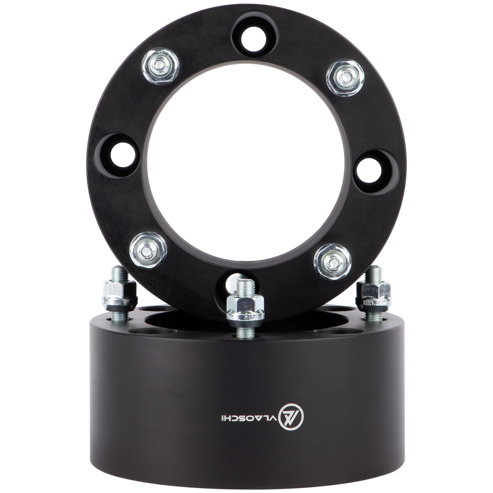 VLAOSCHI 3 Inch Black Forged ATV Wheel Spacers 4x137 Bolt Pattern with 10x1.25 Studs - Compatible with Kawasaki Can-Am Bombardier Suzuki 4 Lug ATVs (Outlander Commander Renegade Mule Prairie) - Heavy Duty Wheel Adapters for Off-Roading & Trail Riding - Pack of 2