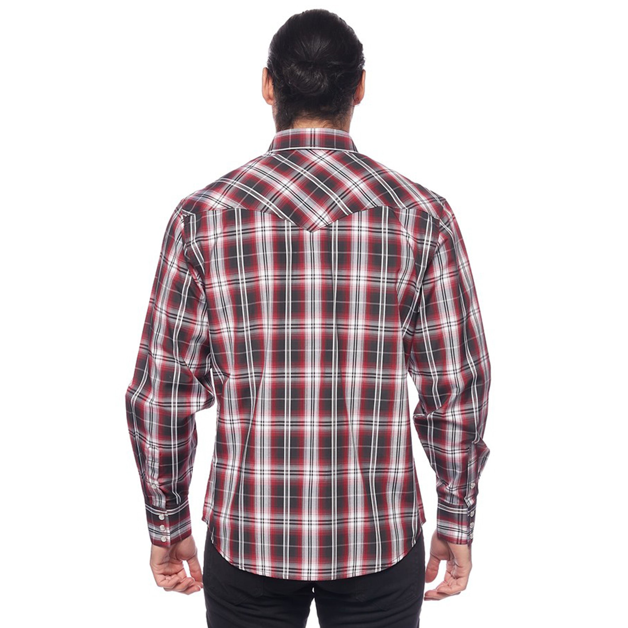 Avalon Men's Red Grey Black Plaid Flannel Long Sleeve Shirt - Soft Comfortable Casual Wear for Fall Winter Outdoor Activities