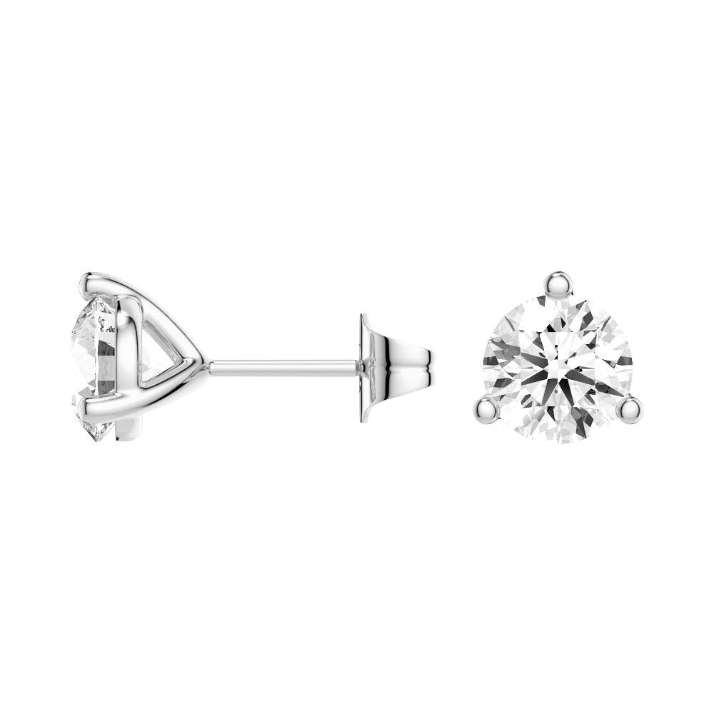 2 Carat (ctw) Round Moissanite Stud Earrings - 3 Prong Solitaire Setting - Perfect for Weddings, Anniversaries & Everyday Elegance