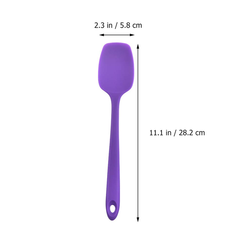 Hemoton 5-Piece Silicone Spatula Set - Heat-Resistant Baking Scrapers, Non-Stick Cooking Utensils for Mixing, Spreading Butter & Frosting (Purple) - Perfect for Cake Decorating, Cookie Dough, and Kitchen Baking Needs