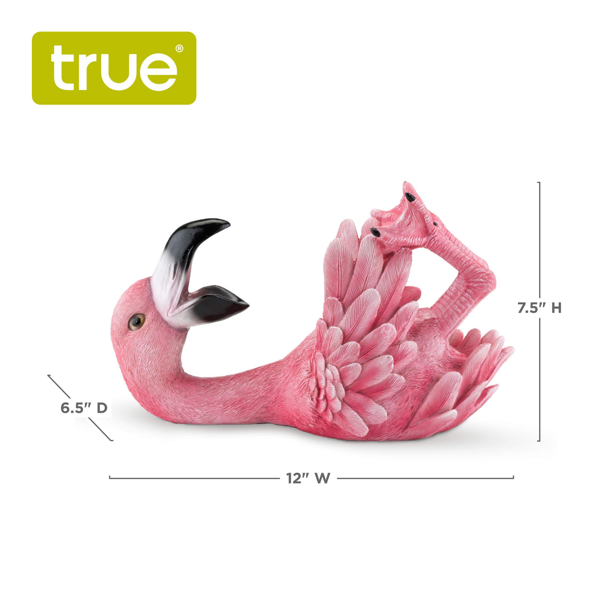 True Flirty Flamingo Polyresin Wine Bottle Holder - Decorative Kitchen & Bar Accessory for Standard Wine Bottles (Set of 1) | Perfect for Home Decor, Gift Giving & Tropical Themed Parties