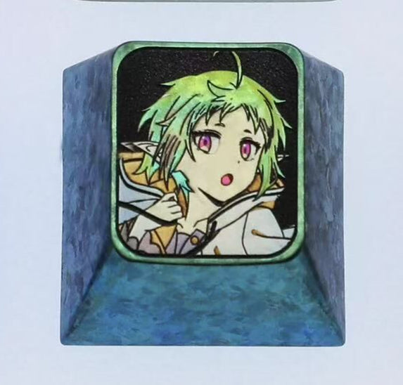 Custom Anime Character Keycaps - 1U Titanium Alloy Personalized Keycaps for Mechanical Keyboards | Durable Metal Decorative Keycaps for Gaming & Typing | Mushoku Tensei & Anime Themed Keycaps for Keyboard Enthusiasts