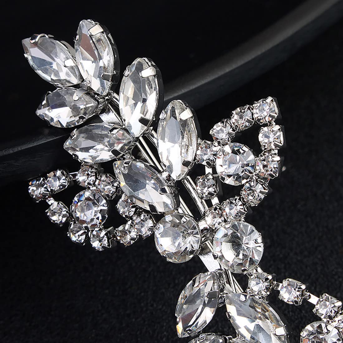 Uongeod Rhinestone Bridal Hair Clips (2PCS) - Gold & Silver Leaf Wedding Hairpins with Pearl & Crystal for Bride - Perfect for Weddings, Prom, Parties & Special Occasions