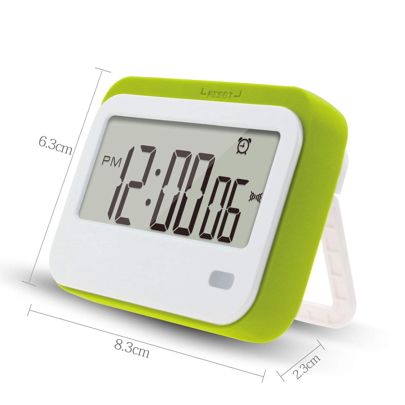 Digital Kitchen Timer with Alarm Clock & Stopwatch - Large Display, Loud Alarm, Magnetic Stand - Perfect for Cooking, Baking, Classroom, Meetings & Time Management (Green)
