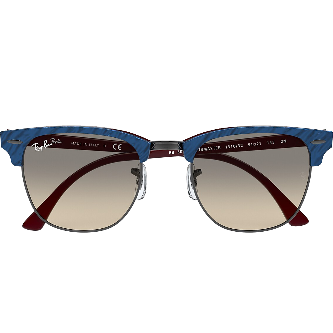 Club Master M Sunglasses - Wrinkled Blue & Gradient Grey Lenses - Stylish Retro Aviator Shades for Men & Women - Perfect for Driving, Outdoor Activities & Fashion Accessories