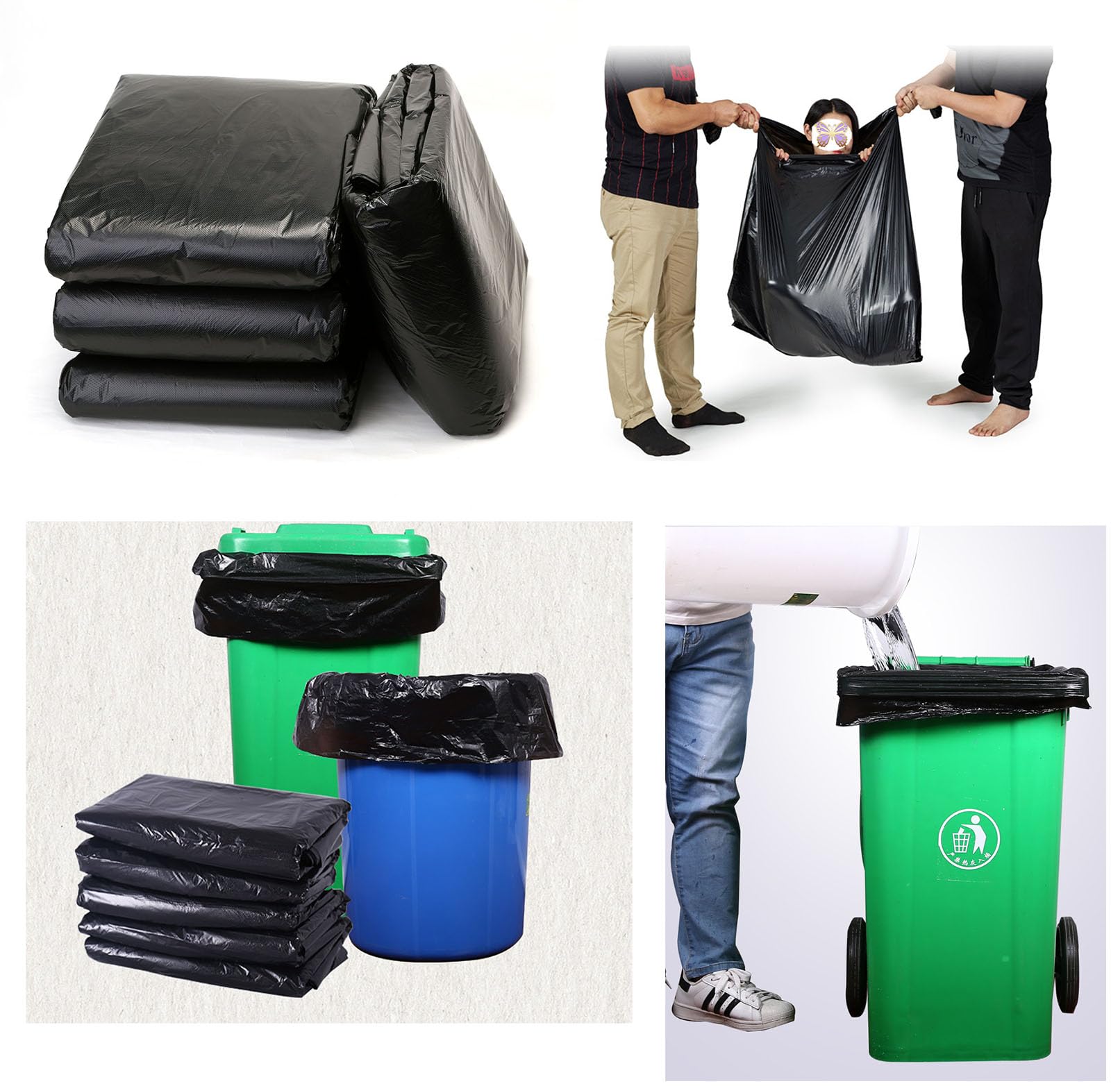 65 Gallon Heavy Duty Trash Bags (50 Count) - 1.8 Mil Thick Extra Large 50