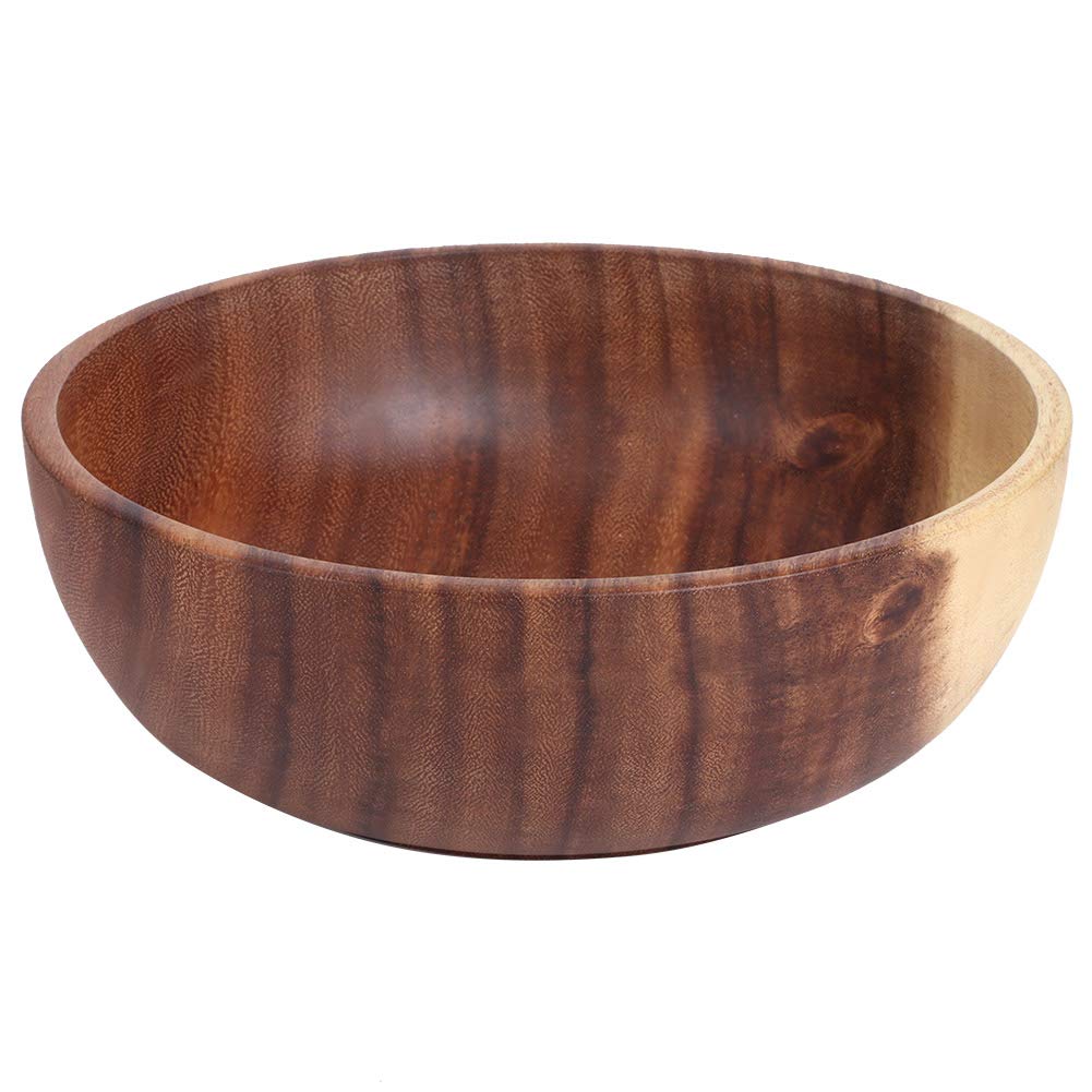 Large Wooden Serving Bowl for Fruit, Salad, Sushi - 8.7 x 3 Inches (22 x 7.5cm) - Perfect for Kitchen, Dining Table, Party & Entertaining