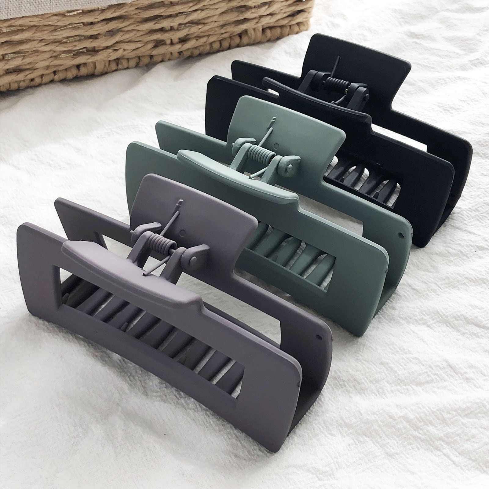 4 Inch Matte No Slip Large Hair Claw Clips for Women with Thick Hair - 3 Pack (3 Colors) | Perfect for Updos, Ponytails & Everyday Hairstyles