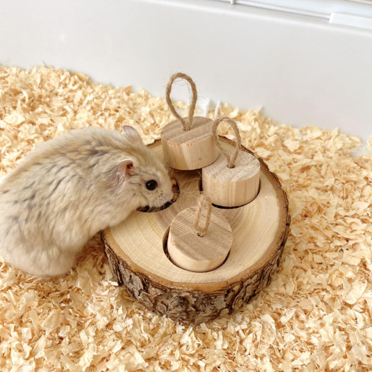 3-in-1 Wooden Small Animal Foraging Toys - Interactive Treat Dispenser Enrichment Toys for Guinea Pigs, Hamsters, Rabbits, Chinchillas, Rats & Gerbils (Colorful) - Stimulate Natural Foraging Instincts & Keep Pets Entertained