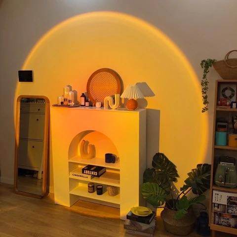 Sunset Projection Lamp - Romantic Sunset Mood Light for Bedroom, Living Room & Party Decor - Creates Stunning Sunset Ambiance for Relaxation, Meditation & Home Decoration