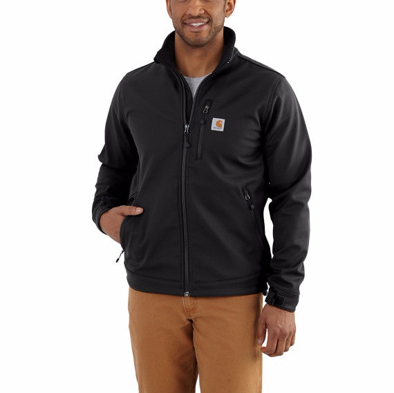 Carhartt RAIN DEFENDER® Heavyweight Softshell Jacket for Men - Waterproof Windproof Work Jacket with Fleece Lining - Ideal for Construction, Outdoor Work & Winter Activities