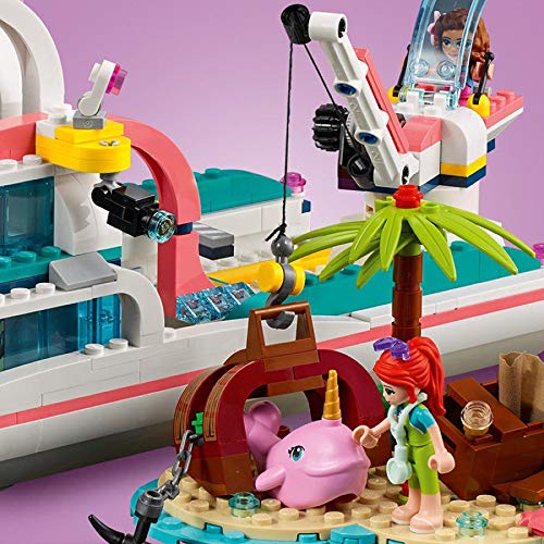 LEGO Friends Rescue Mission Boat 41381 - 908-Piece Building Kit with Mini Dolls, Narwhal Figure & Treasure Box | Creative STEM Toy for Kids Ages 6+ | Perfect for Ocean-Themed Play, Birthday Gifts & Imaginative Adventures