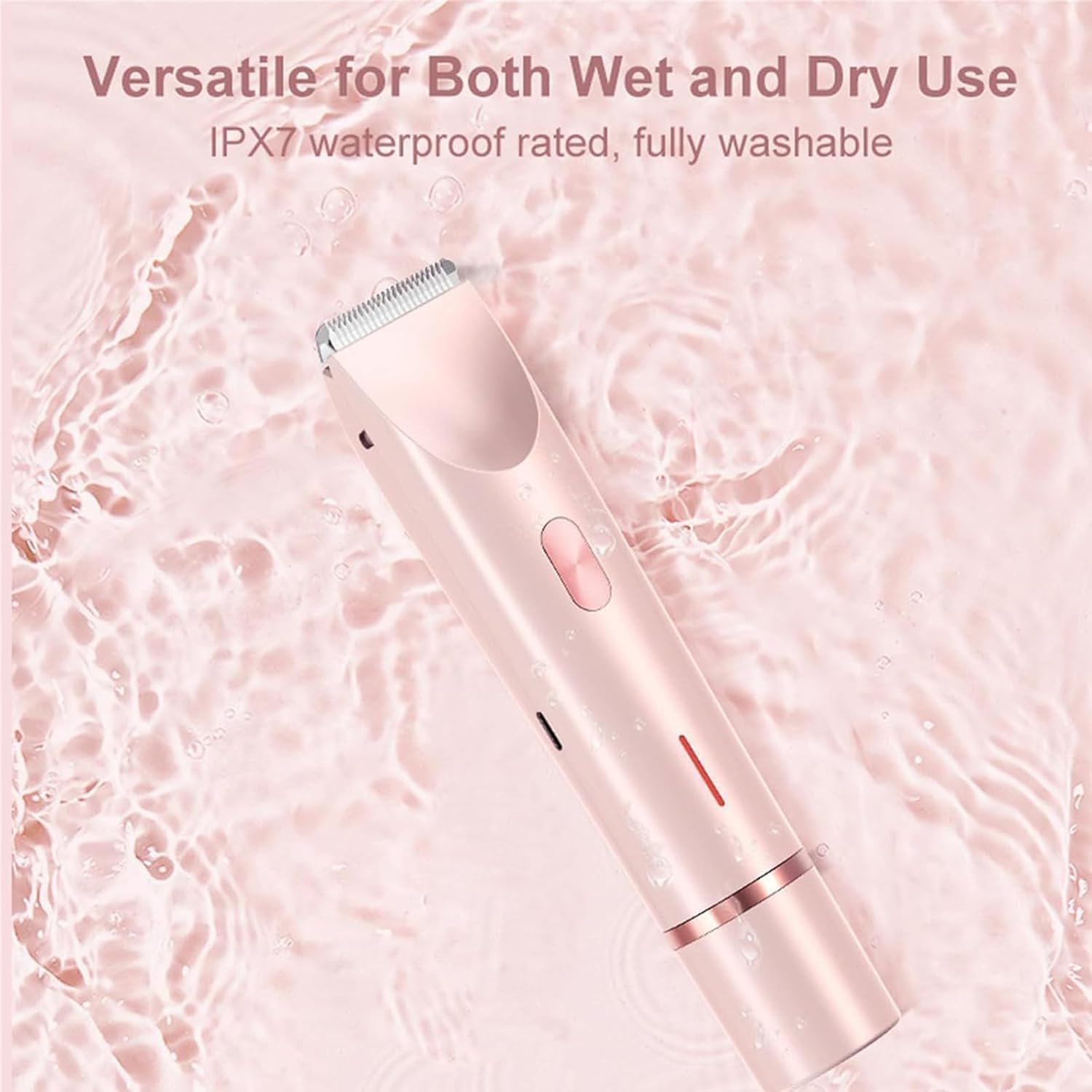Arliven Electric Bikini Trimmer for Women - 2 in 1 Dual Head Lady Shaver with USB Rechargeable Bald Cat Razor - Painless Hair Removal for Bikini Line, Legs & Underarms - Pink