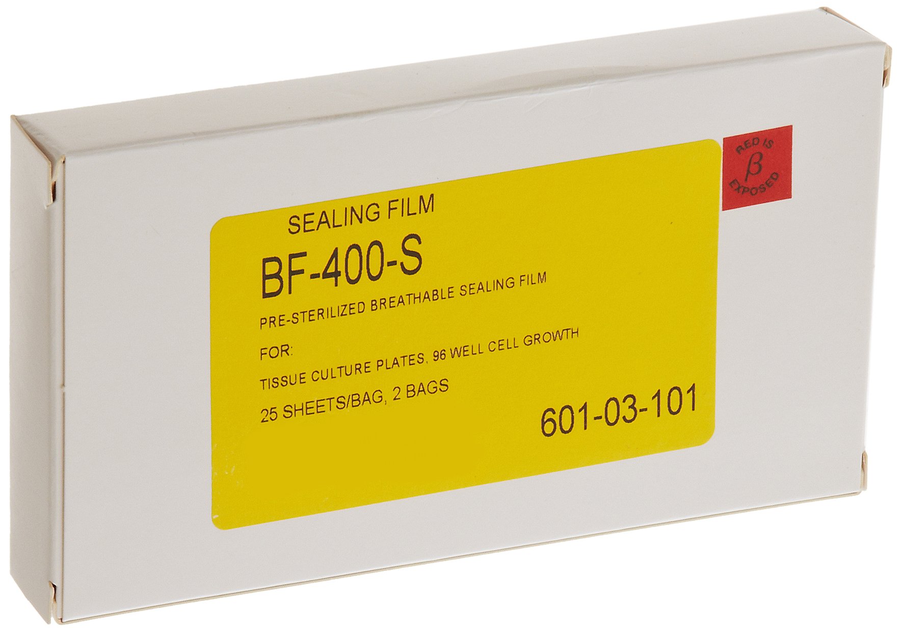 Axygen BF-400-S Sterile Rayon Breathable Sealing Film for 96-Well Tissue Culture Deep Well Plates - 50µm Thick, 153mm x 82.3mm (Case of 500) | Ideal for Cell Culture, Microbiology Research & Laboratory Applications