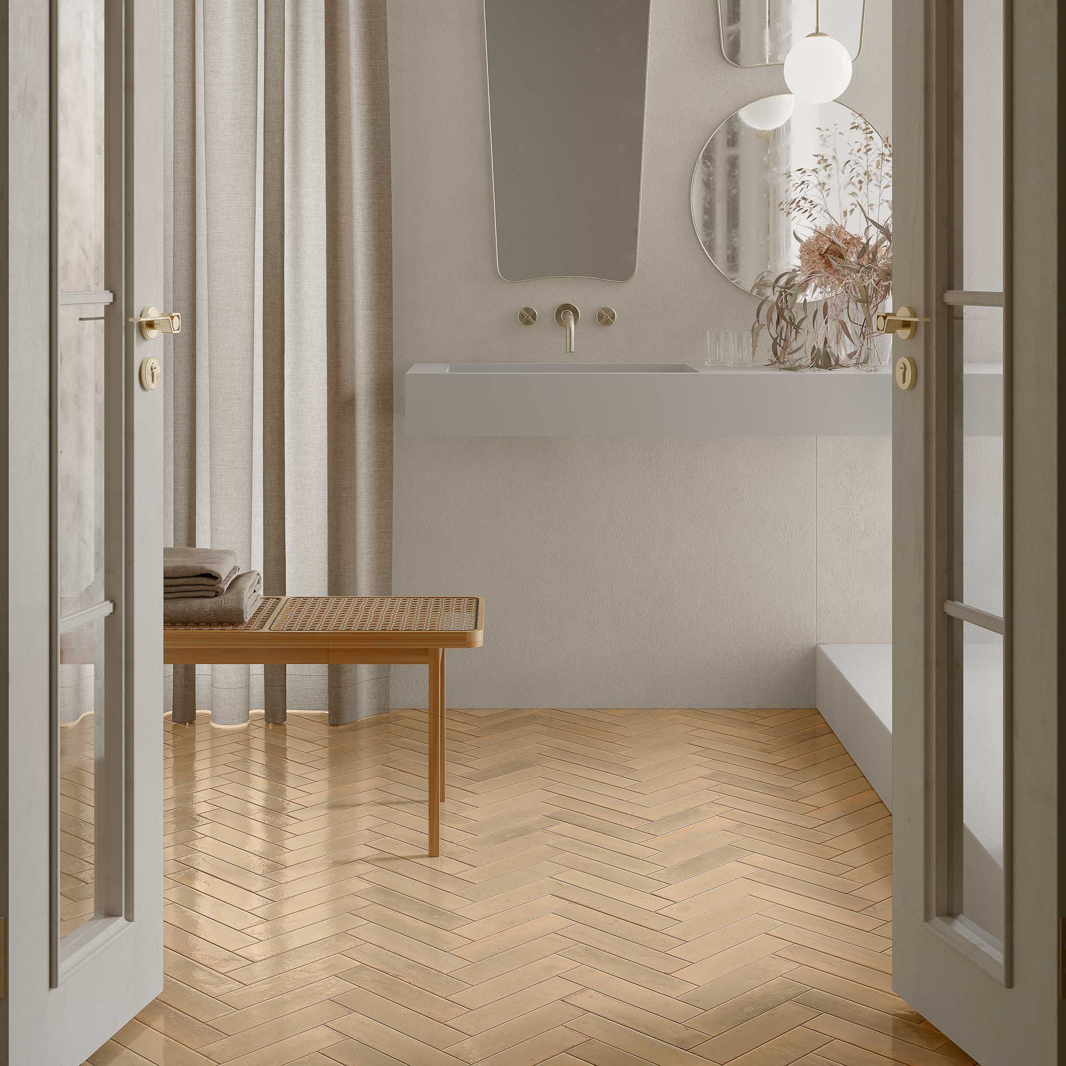 Magnolia Zellige Subway Tiles - Handmade Ceramic Wall & Backsplash Tiles for Kitchen, Bathroom, and Shower Decor