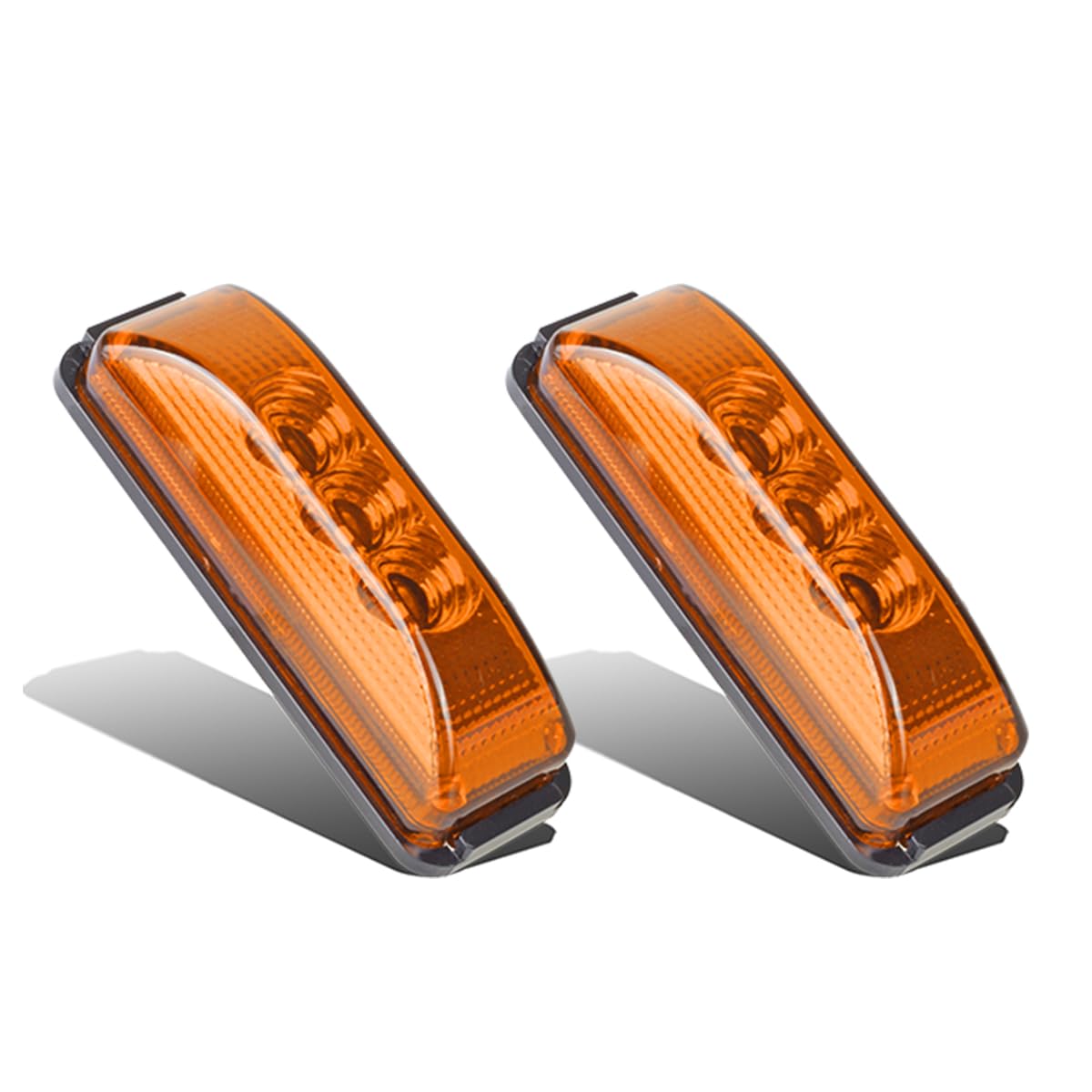 Partsam 2PCS Amber LED Side Marker Lights for Trucks & Trailers - Waterproof, Sealed, 3.9