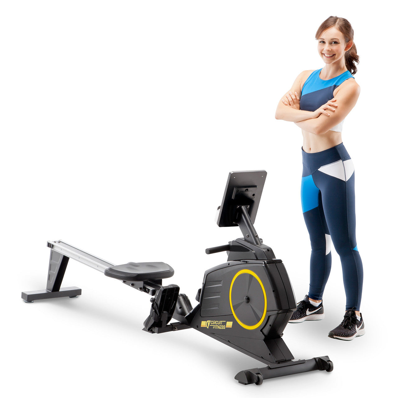 Foldable Magnetic Rowing Machine with Bluetooth - AMZ 986RW BT | Quiet Home Gym Equipment for Full Body Workout | Perfect for Small Spaces & Cardio Training