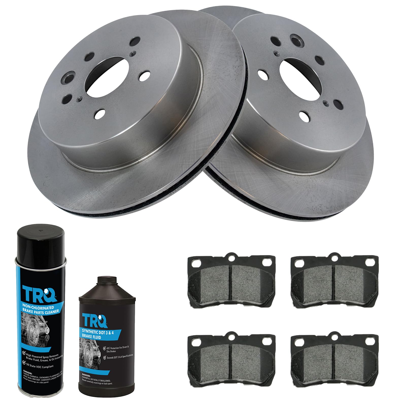 High-Performance Rear Semi-Metallic Brake Pads & Rotors Kit with Brake Fluid - Compatible with Lexus GS IS Series - Perfect for Daily Commuting & Performance Driving