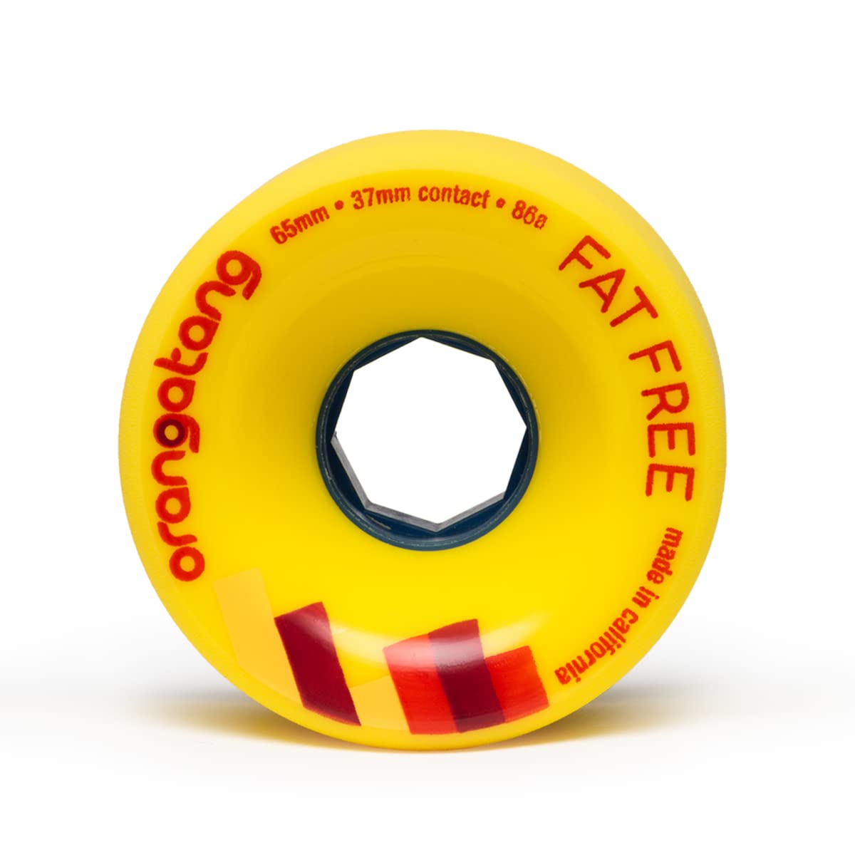 Orangatang Fat Free 65mm Freeride Longboard Wheels (Set of 4) - High Performance Urethane Skateboard Wheels for Downhill & Cruising