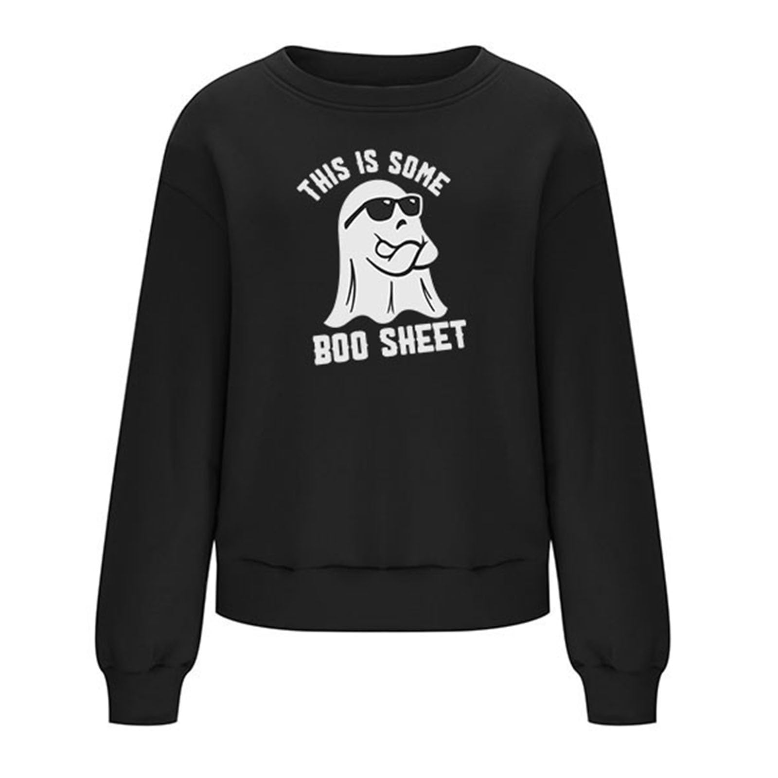 Ceboyel Oversized Women's Sweatshirt - Funny Halloween Fall Crewneck Long Sleeve Top, Cute & Comfortable for Casual Outings, Cozy Evenings, and Seasonal Festivities