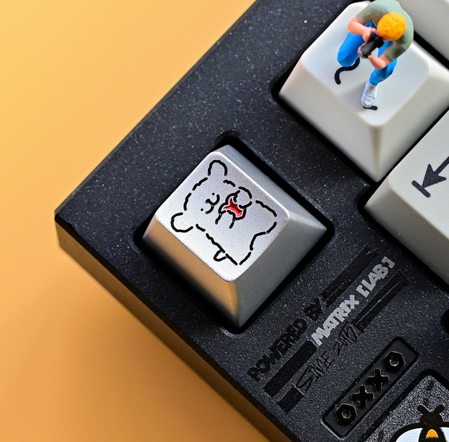 Happy Puppy Line Art Keycaps - Durable Aluminum Alloy Custom Keycaps for Mechanical Keyboards - Personalized Decorative Accessories for Gamers & Typists - Perfect for Gaming, Office & Home Use