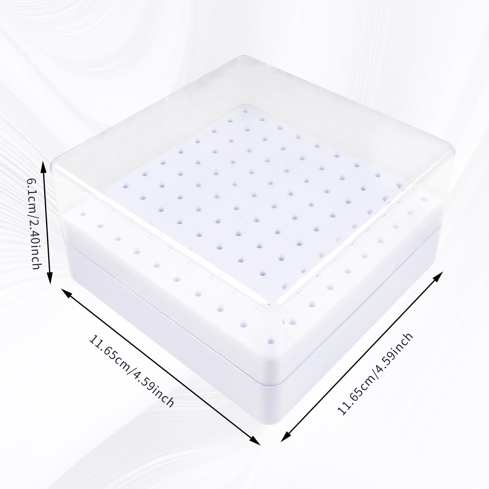 Professional Nail Drill Bits Holder & Cleaning Brush - 100 Hole Dustproof Nail Art Drill Bit Storage Box for Nail Technicians (White) | Perfect for Salon Organization & Mobile Nail Tech Kits