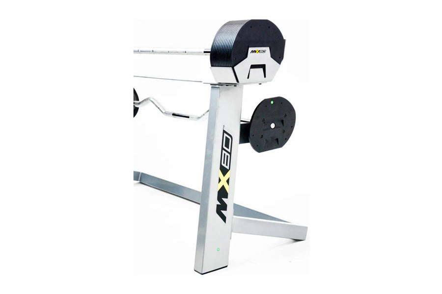 MX80 Rapid Change Adjustable Barbell & Curl Bar System (20-80lbs) - Home Gym Equipment for Strength Training & Weightlifting Workouts