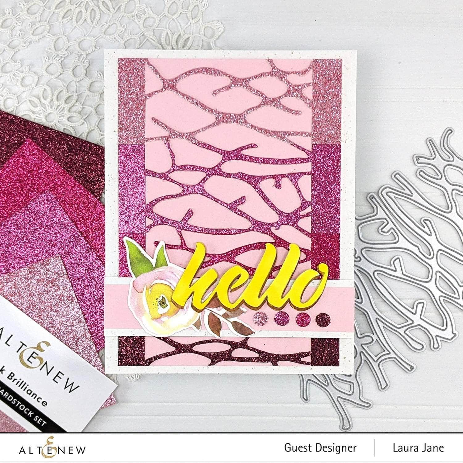Glitter Gradient Cardstock Set - Pink Brilliance for Scrapbooking, DIY Crafts, and Greeting Cards | Premium Quality Paper for Creative Projects