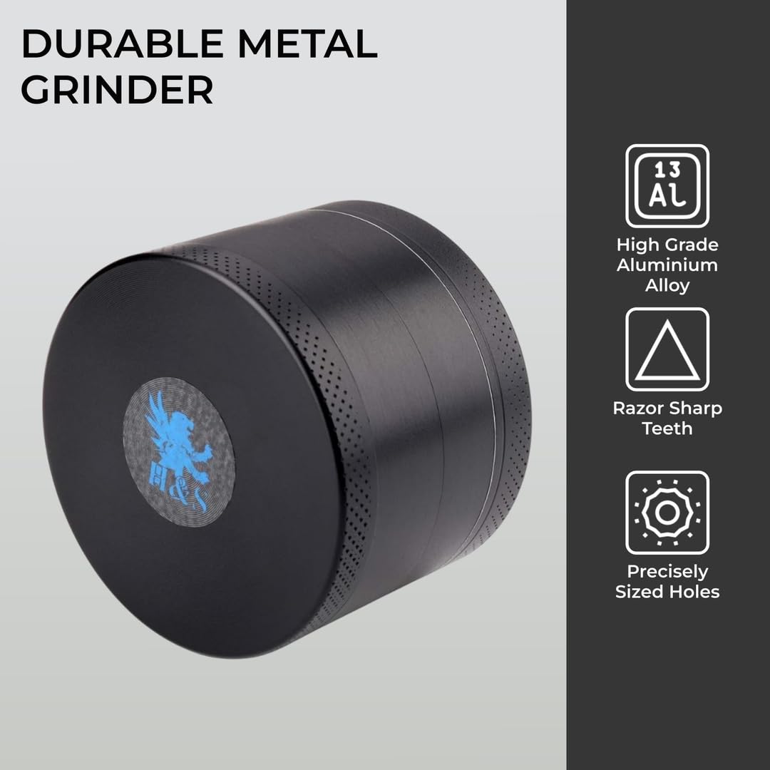 Premium H&S 4-Piece Metal Herb Grinder - 2.2