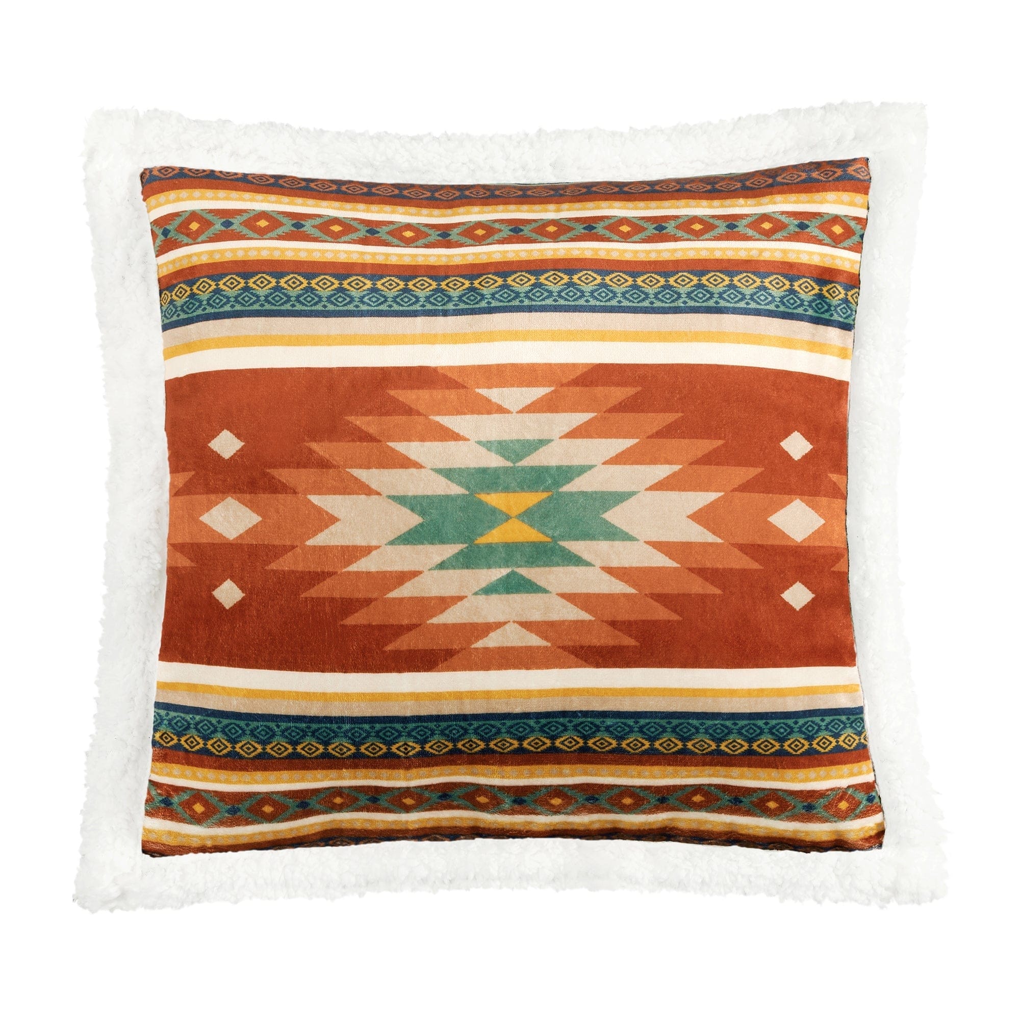 Del Sol Campfire Sherpa Pillow - Soft Flannel & Cozy Sherpa Blanket Pillow for Camping, Travel & Home Decor - Perfect for Outdoor Adventures, Road Trips & Living Room Comfort
