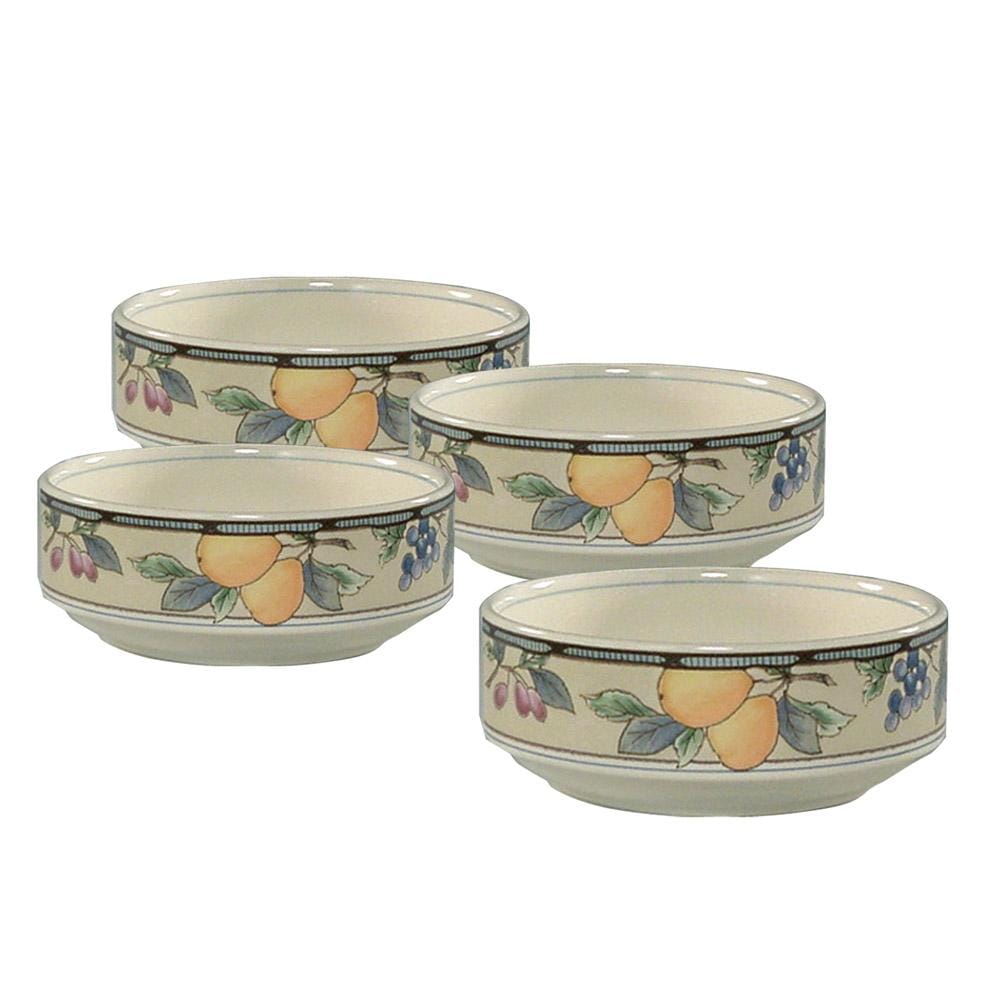 Premium Garden Harvest® Fruit Bowls Set of 4 - Durable Melamine Serving Bowls for Fruits, Salads, Snacks - Perfect for Kitchen, Dining, Picnics & Outdoor Entertaining