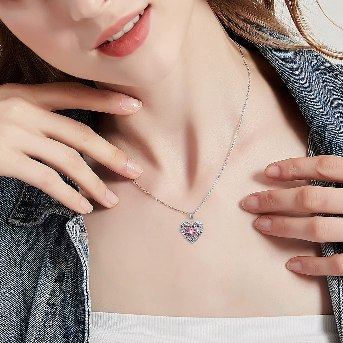 Dorunmo 925 Sterling Silver Heart Locket Necklace - Photo Pendant for Pictures - Perfect for Valentine's Day, Anniversary & Mother's Day Gifts