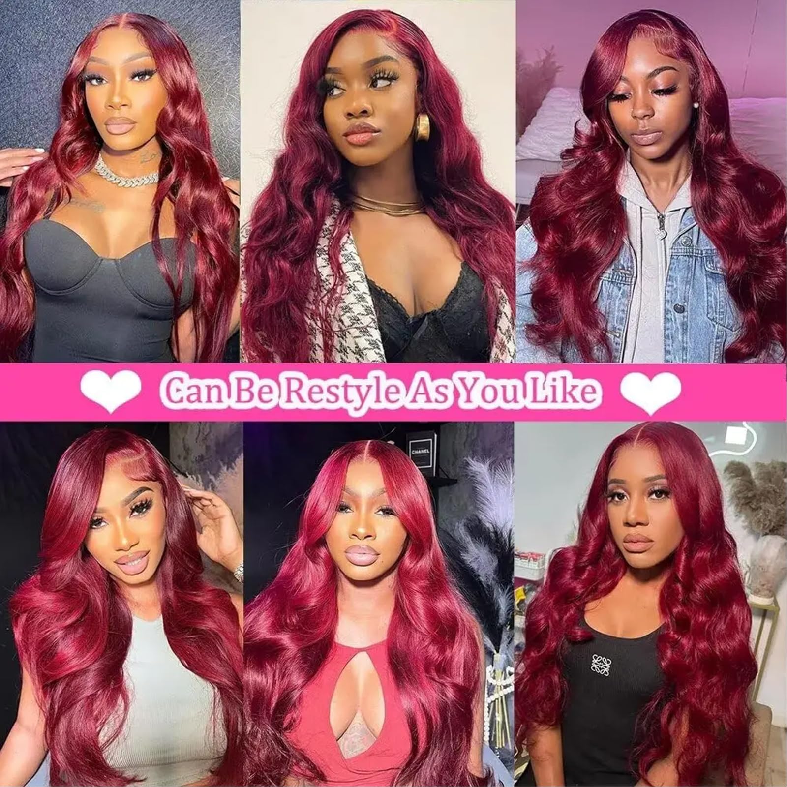28 Inch 99J Burgundy HD Lace Front Wig - 13x4 Pre-Plucked Human Hair Wigs with Body Wave, 180% Density, Glueless Frontal Wig for Women (Wine Red) - Perfect for Daily Wear, Parties, Cosplay & Special Occasions